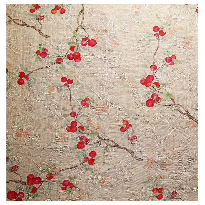 Floral Tencel Ramie Fabric: Sewing Material by Meter