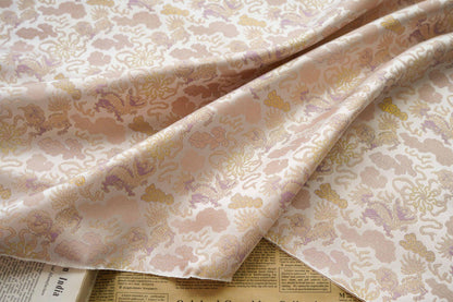Kirin Song Brocade Fabric: 59"W Rayon Damask, Sewing Material