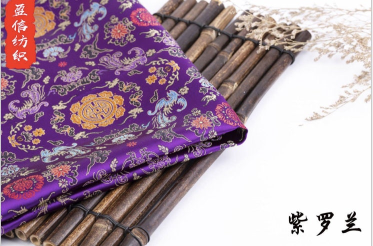 Phoenix Brocade Fabric: 35"W Chinese Cheongsam Cushion Rayon
