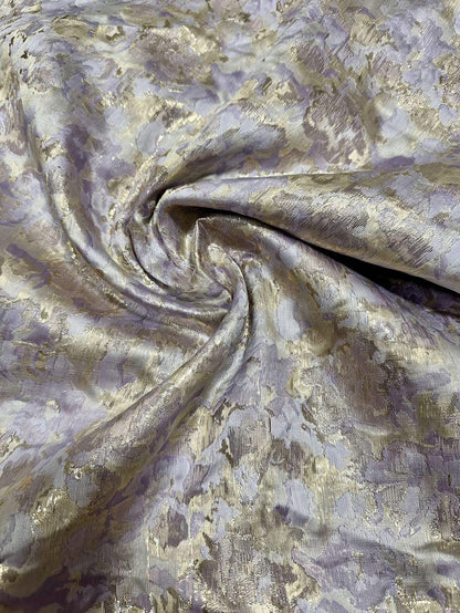 Gold Thread Jacquard Fabric ��� 3D Embossed Floral Texti" Wide