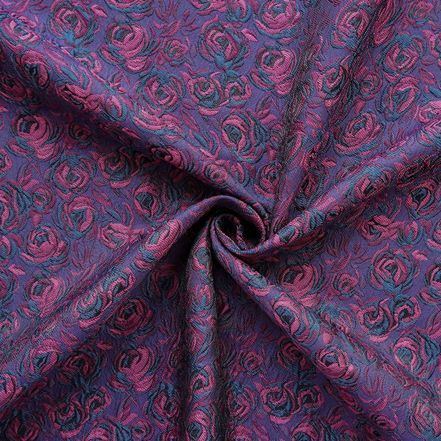 Tissu jacquard à motif de roses en relief : tissu d’ameublement vintage, 160 cm de large