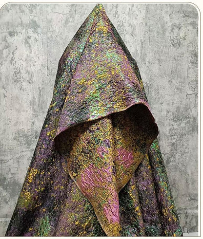 Reversible Jacquard Brocade Fabric with Oil Painting Effect & Metallic Threads, 56"Wide