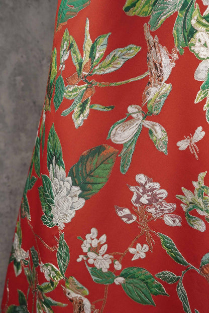 Gold Bird Jacquard Fabric: Colorful Upholstery, Costume, & Sewing - 57"W By Meter