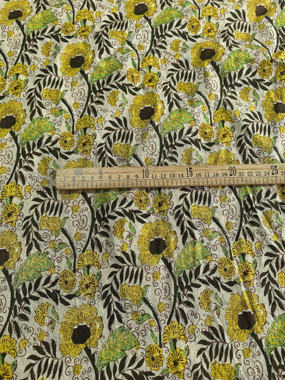 Tissu en coton imprimé au bloc : style indien estampé à la main - Couture et loisirs créatifs