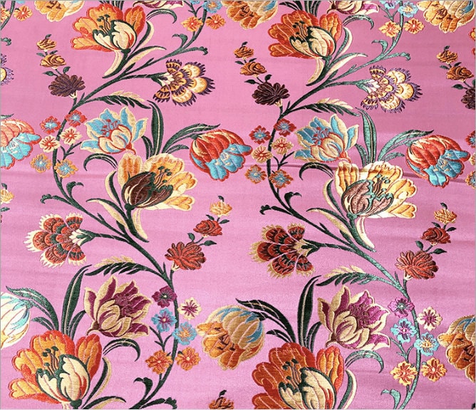 Floral Brocade Fabric: 29.5" Wide Cheongsam Qipao Sewing Fabric