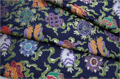 Chinese Brocade Fabric: Silk Rayon Jacquard, Mongolian Gown Decoration