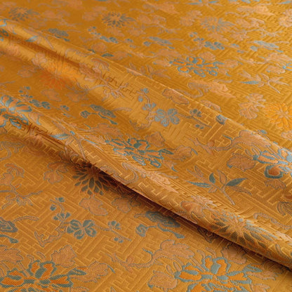 Orange Dunhuang Brocade Fabric: 59"W Tibetan Robe Material
