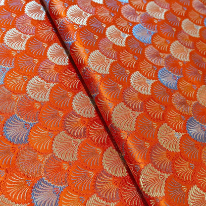 Japanese Shell Kinran Fabric: Rayon Jacquard Brocade (29.5"W)