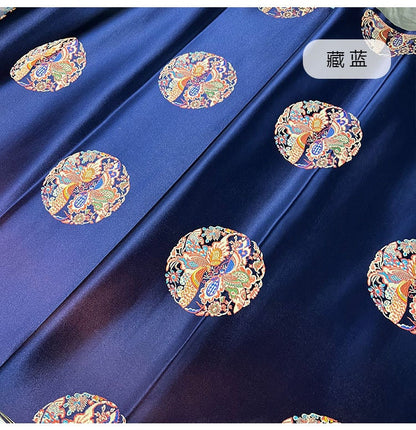 Butterfly Brocade Fabric: Multicolor Silk Rayon Blend, 29.5" Wide