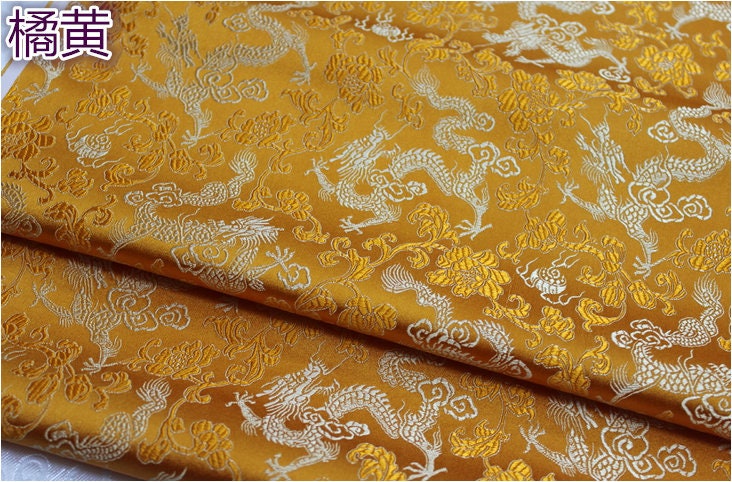 Dragon Brocade Fabric: Multi-Color Floral Silk Rayon Blend