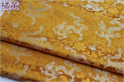 Dragon Brocade Fabric: Multi-Color Floral Silk Rayon Blend