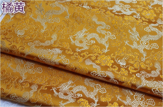 Dragon Brocade Fabric: Multi-Color Floral Silk Rayon Blend