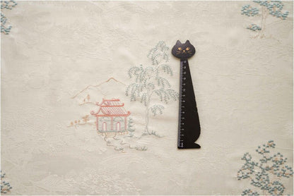 Embroidered Jacquard Fabric: Apricot Ancient Paintings, 59" Wide