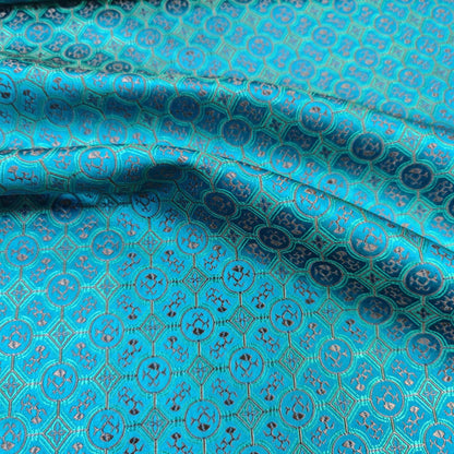 Tissu brocart jacquard à motifs floraux : mélange de soie et de rayonne, style Tang chinois