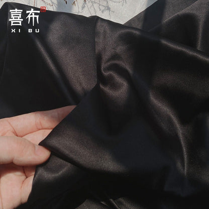 Black and White Satin Silk Fabric: 59" Wide Dress Fabric, Sold by Meter