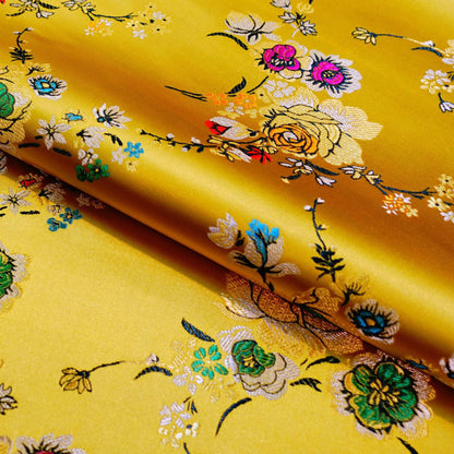 Floral Brocade Fabric: Turquoise Cheongsam Qipao Sewing Material (45"W)