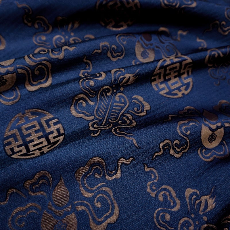 Brocade Fabric: Eight Immortals Design, Mongolian Style (29.5" Wide)