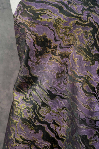 Gold Thread Jacquard Fabric: 3D Designer Upholstery, Costume, & Handbag Material