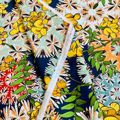 Floral Cotton Fabric: 60s Style Print, 59" Wide