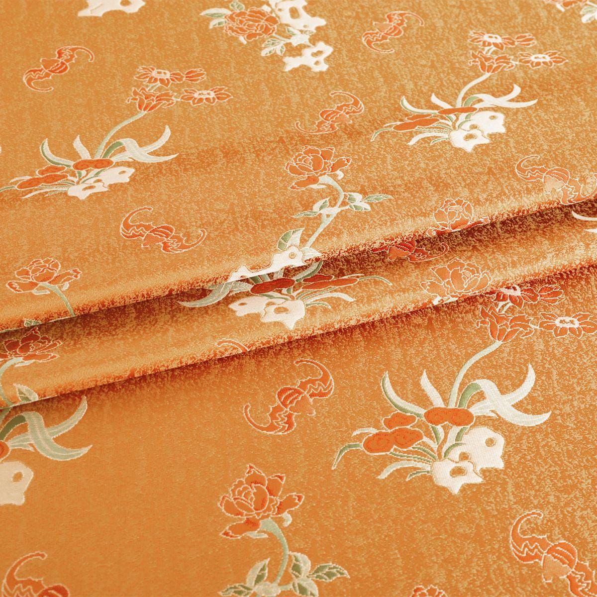 Peony Brocade Satin Fabric: 59" Wide Chinese Style Sewing Material