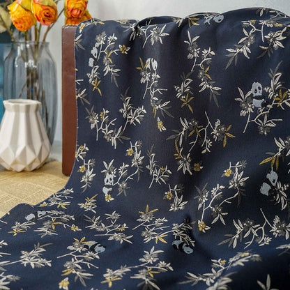 Panda Bamboo Jacquard Fabric: Rayon Blend, 57" Wide