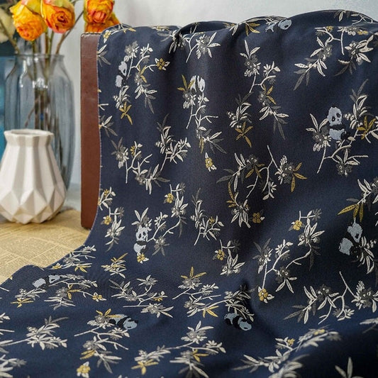 Panda Bamboo Jacquard Fabric: Rayon Blend, 57" Wide