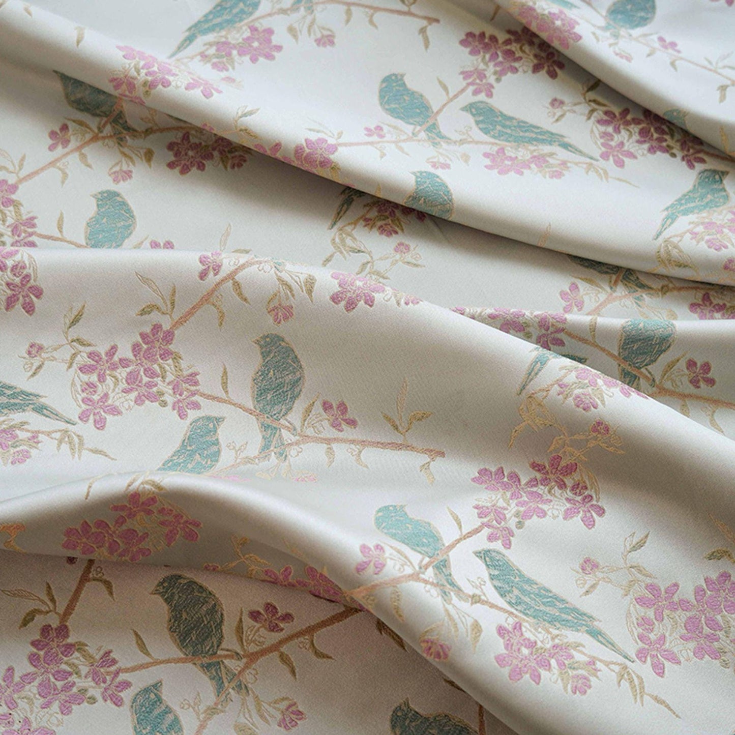 Mandarin Duck Jacquard Fabric: Chinese Style Upholstery, Costume, Drapery (59"W By 1 Meter)