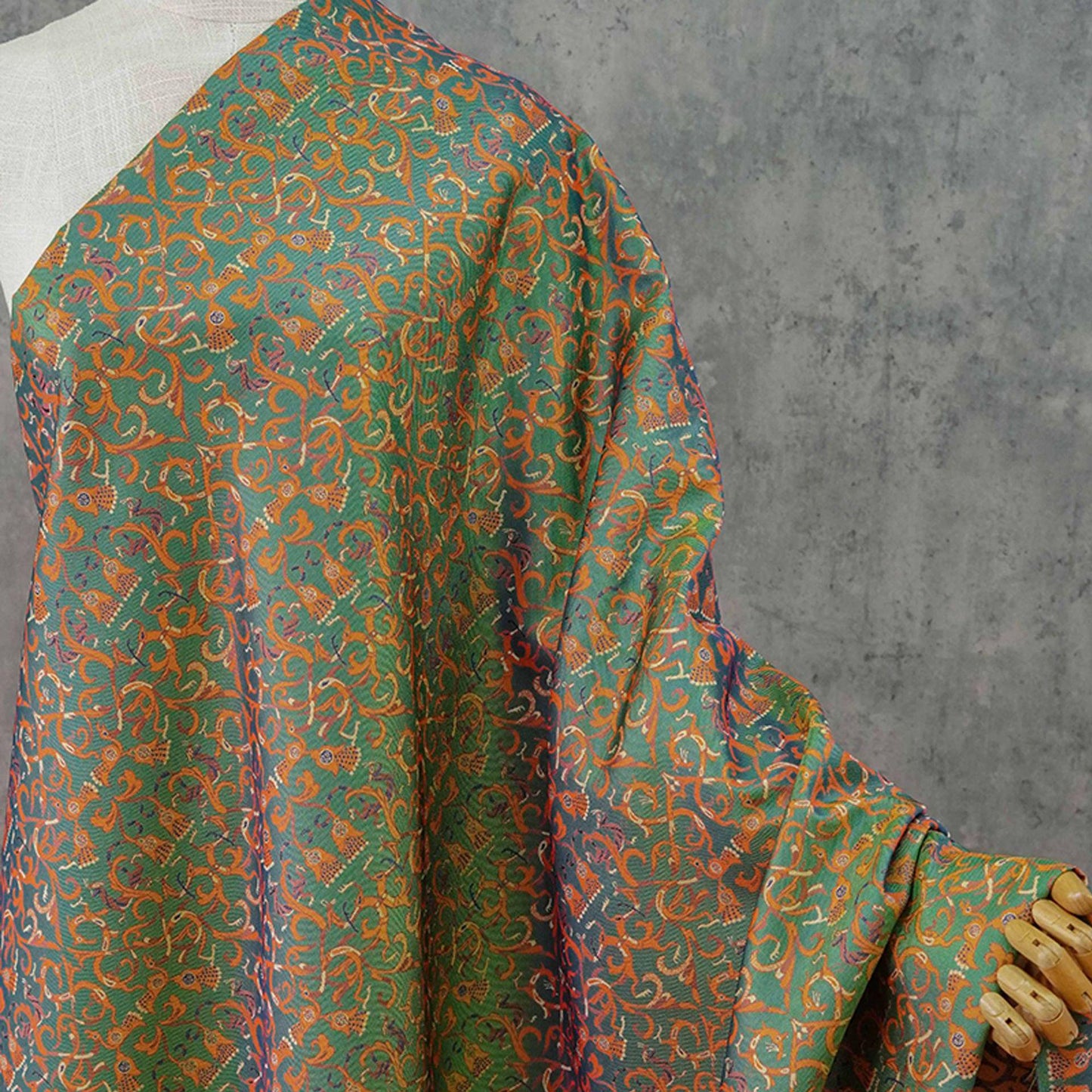 Reversible Jacquard Woven Fabric: 3D Ancient Pattern, 59" Wide