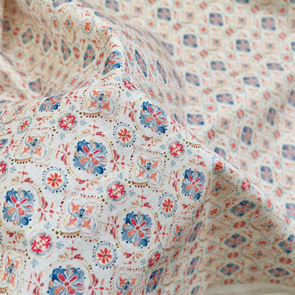 Floral Cotton Fabric: 60s Style Print, 59" Wide, Quilting Sewing