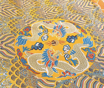 Dragon Sea Wave Brocade Fabric: Silk Rayon Jacquard (29.5"/75cm)