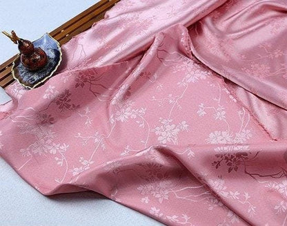 Floral Jacquard Satin Fabric: Two-Sided Antique Chinese Cosplay (59" Wide)