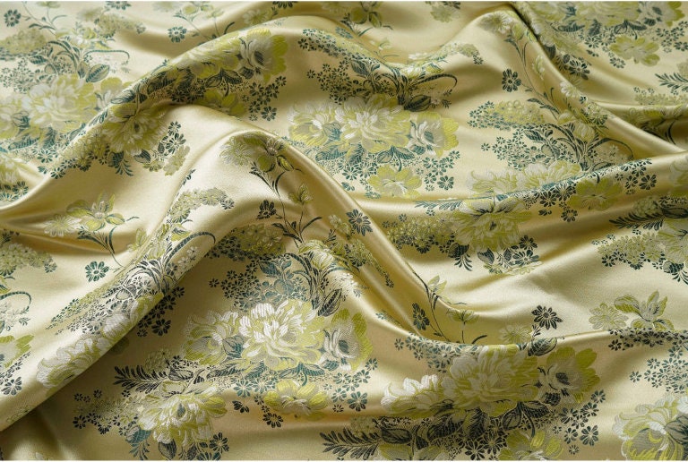 Peony Brocade Fabric: Rayon Jacquard, Cheongsam Qipao Material (57")