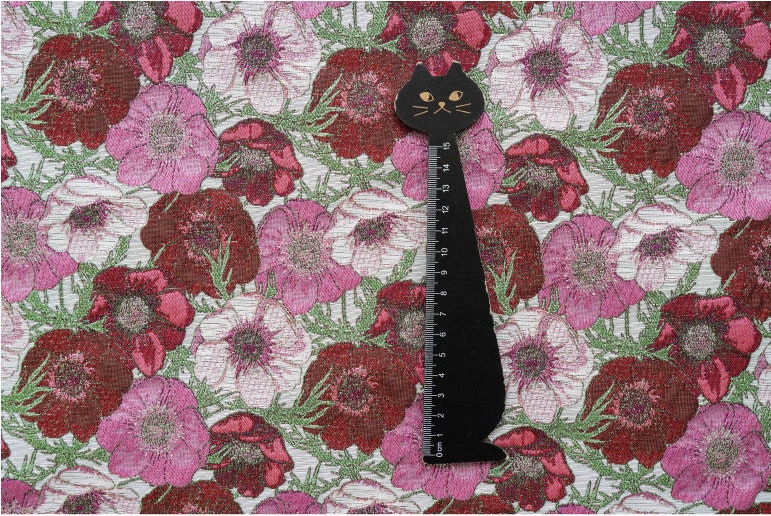 Floral Jacquard Woven Fabric: Oil Painting Style, 65" Wide