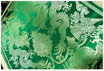 Dragon Jacquard Satin Fabric: 29" Rayon Brocade by the Meter
