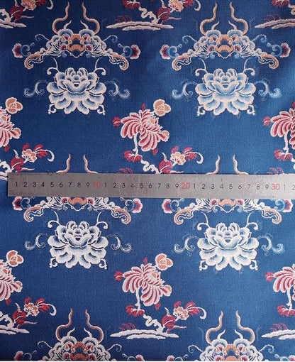Lotus & Cloud Jacquard Fabric ��� Shu Brocade Style, Hanfu Qipao Ma