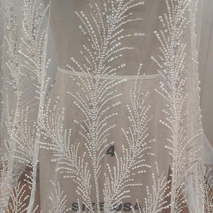 Beaded Sequin Lace Fabric: Bridal Wedding Veil, Doll Making, DIY