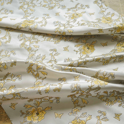 Brocart de soie à motif floral jacinthe, largeur 160 cm (vendu au mètre)