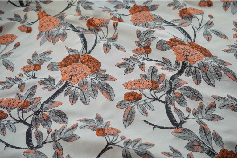Retro Floral Jacquard Fabric: 3D Designer Upholstery, Costume, Decor