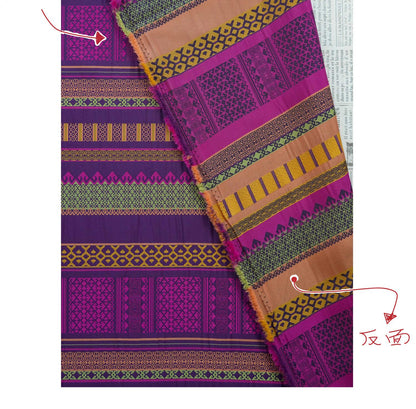 Tissu brocart Zhuang vintage ��� Tissu tissé à rayures losanges" Large