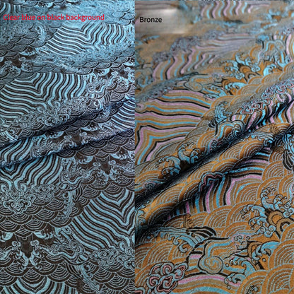 Ocean Waves Silk Rayon Brocade Fabric: 59" Wide Sewing Material
