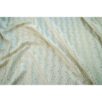 Mint Green Jacquard Fabric: 3D Floral Design, 65" Wide