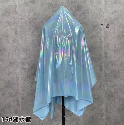 Metallic Silver Pleated Waterproof Fabric: Holographic Padded Jacket Material