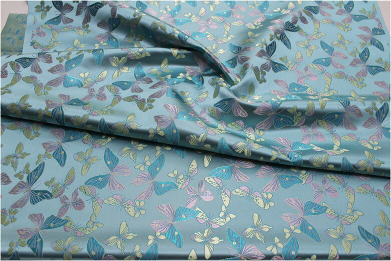 Butterfly Brocade Fabric: Silk Rayon Jacquard, Home Decor Cloth