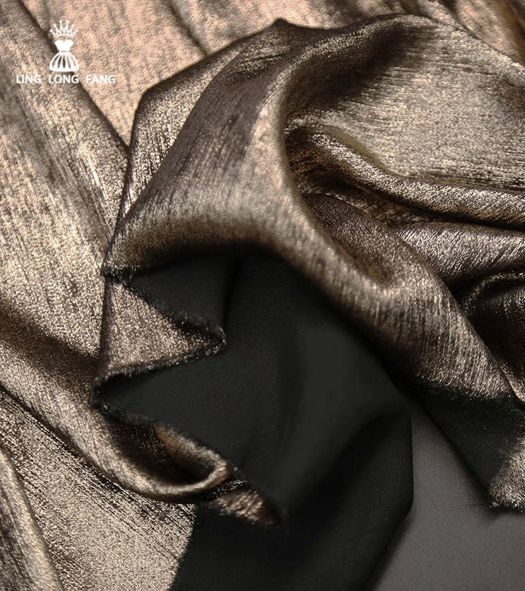 Metallic Foil Chiffon Fabric: 57" Wide Designer Knit Sewing Material