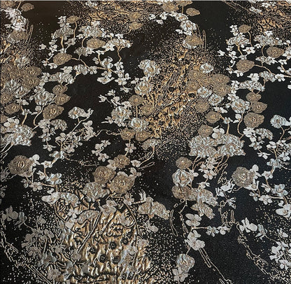 Metallic Floral Jacquard Fabric: 57" Wide Cotton Blend