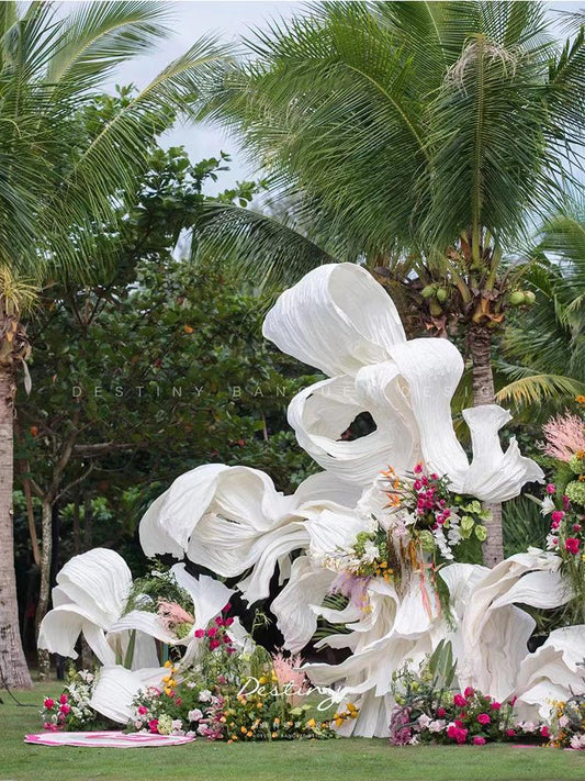 Giant Paper Flower: Handmade Pleated Wedding Backdrop Decor