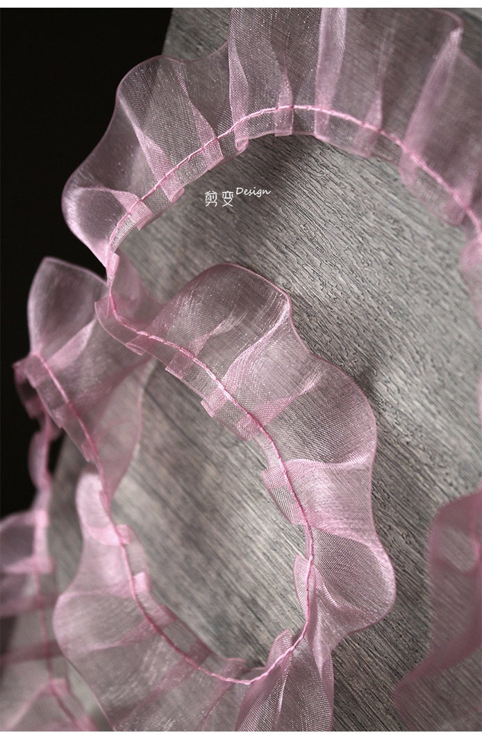 Pleated Tulle Lace Fabric: 1.2" Ruffle Trim, Doll & Wedding Decor