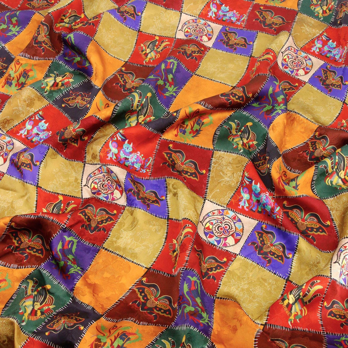 Ancient Tea Silk Satin Fabric: 59"W Rayon Upholstery Material