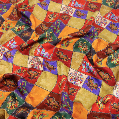 Ancient Tea Silk Satin Fabric: 59"W Rayon Upholstery Material