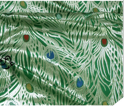 Peacock Tail Brocade Fabric: Silk Rayon Jacquard (29.5"W)